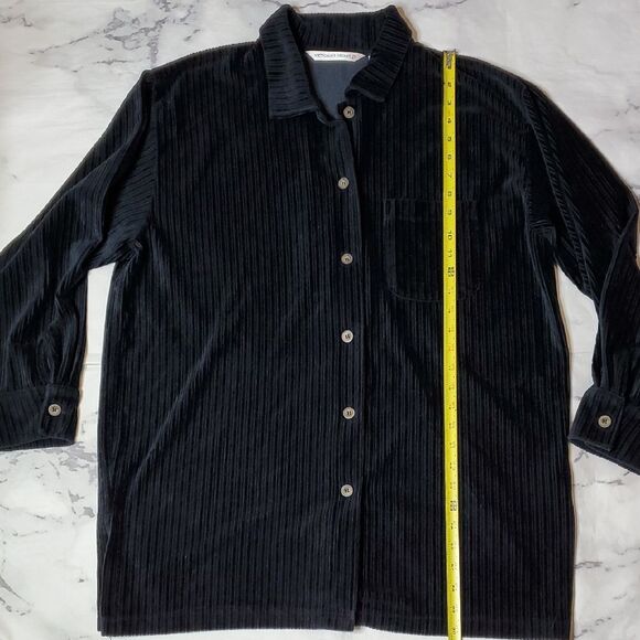 Victoria's Secret Black Velvet Button Down Shirt - Picture 4 of 5